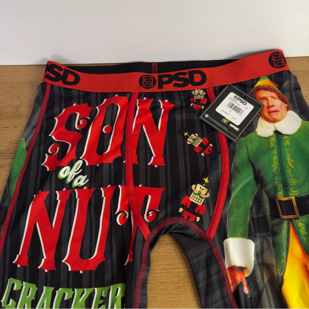 NWT, PSD Elf Movie Boxer Briefs, Son of a Nutcracker, Size L
